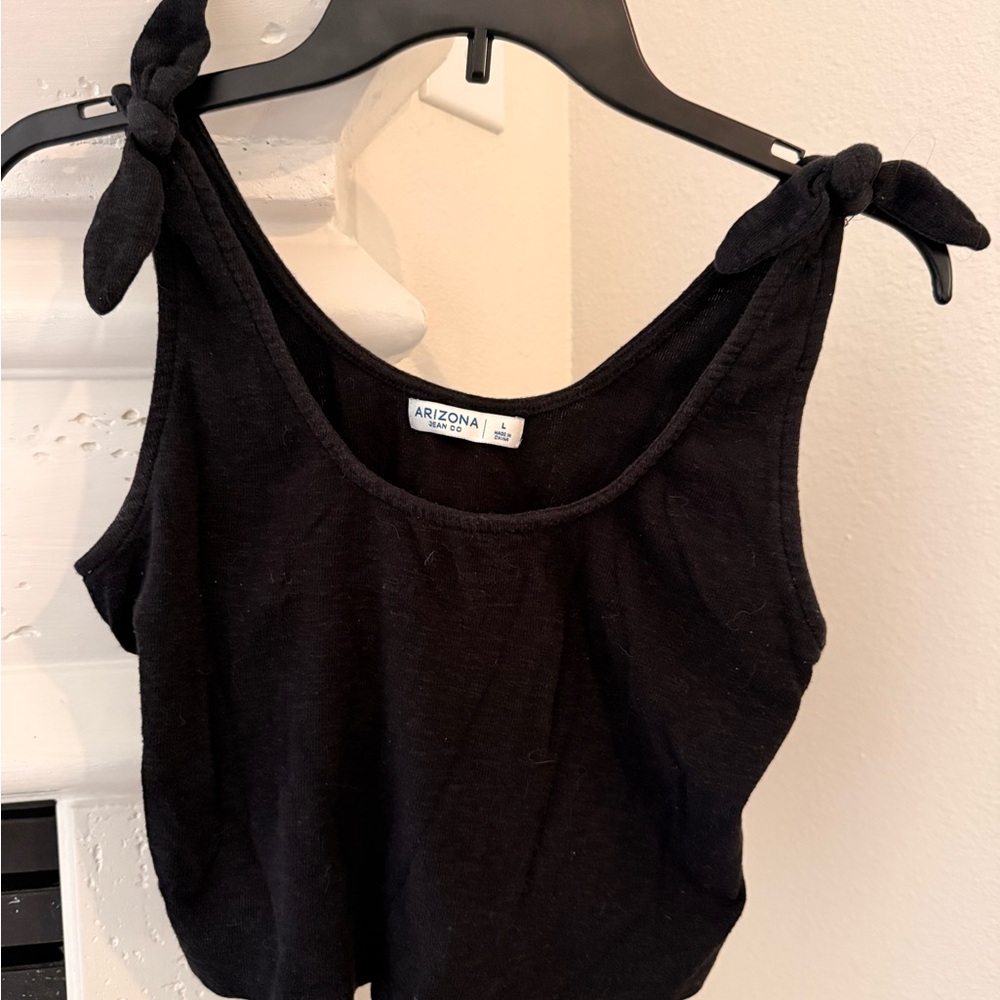 Arizona Jean Company Women's Black Tie-Strap Tank Top